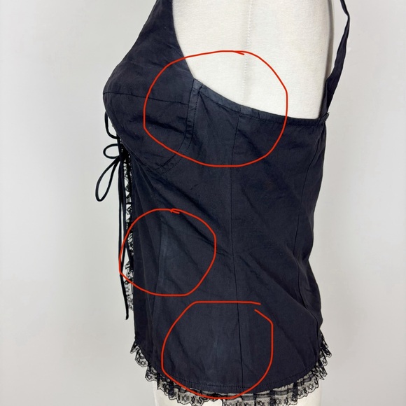 More To Come Cristal Tie Front Top in Black Size S - Picture 8 of 12